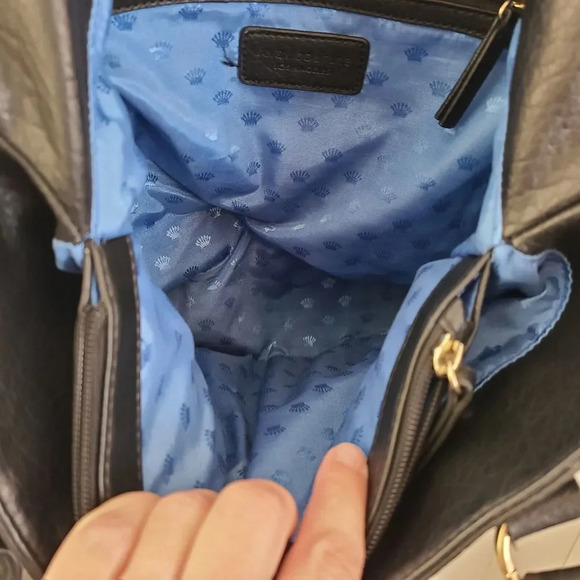 Juicy Couture Large Faux pebbled leather black shoulder bag purse - Picture 8 of 9